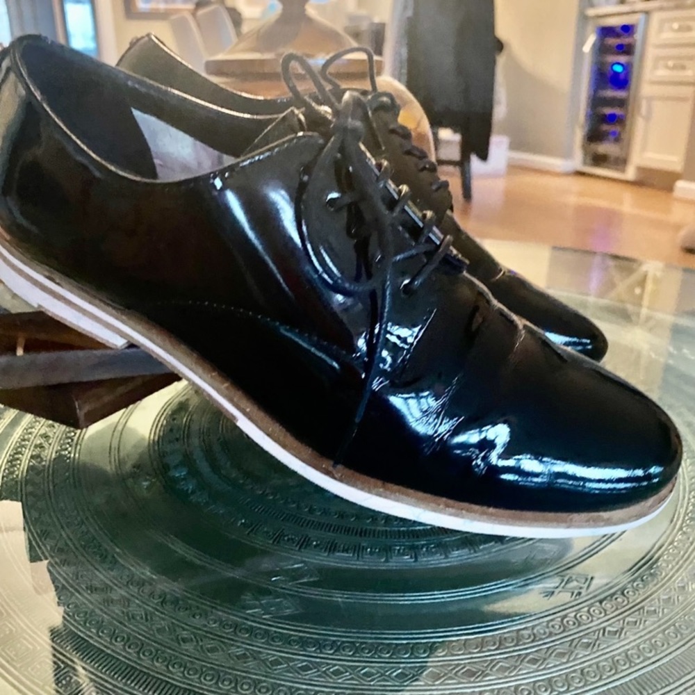 TED BAKER 💕Size 4 UK/ 6 US 🌷Patent Leather Lace up Loafers 🌸GORGEOUS SHOES ! - Picture 13 of 16